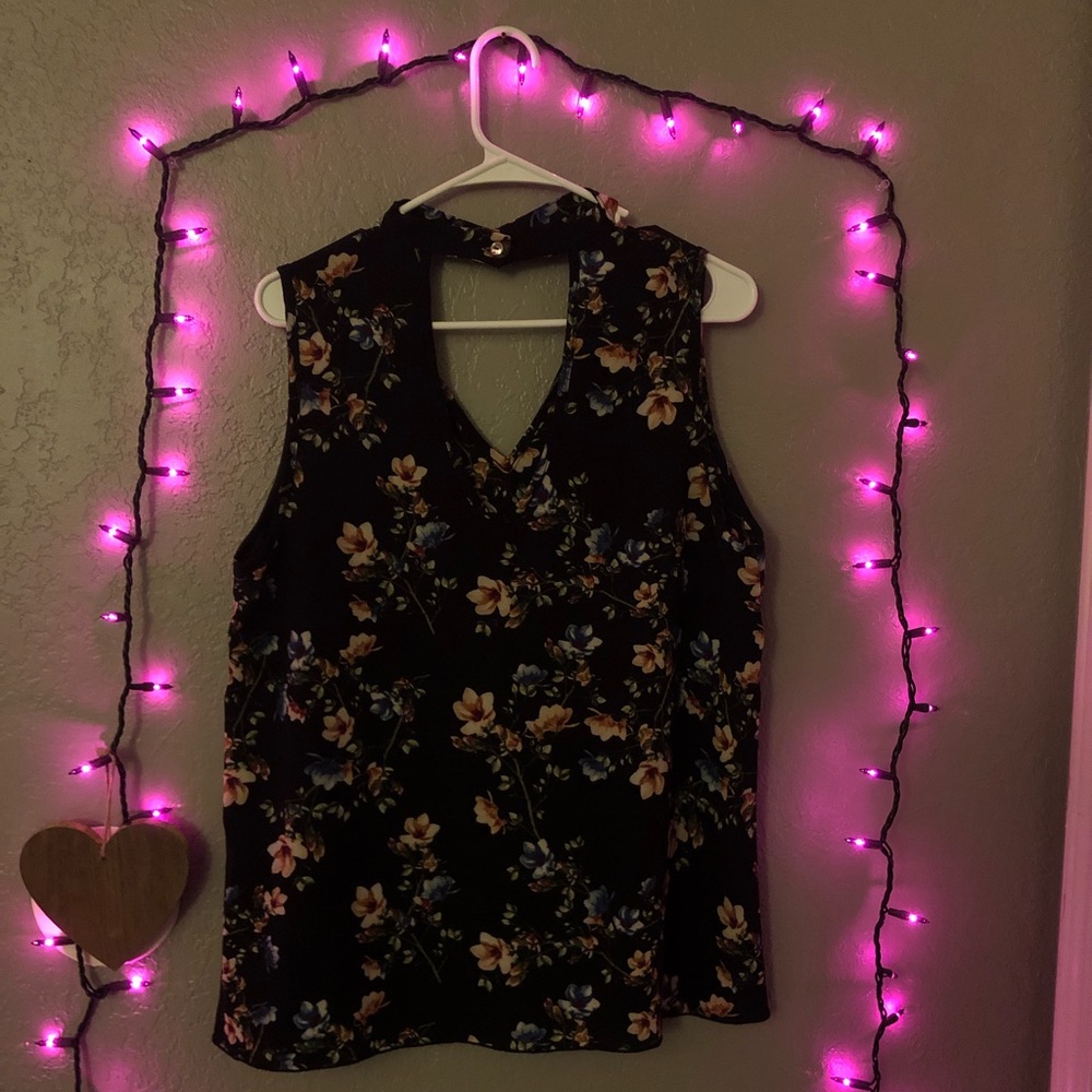 Black Floral Top